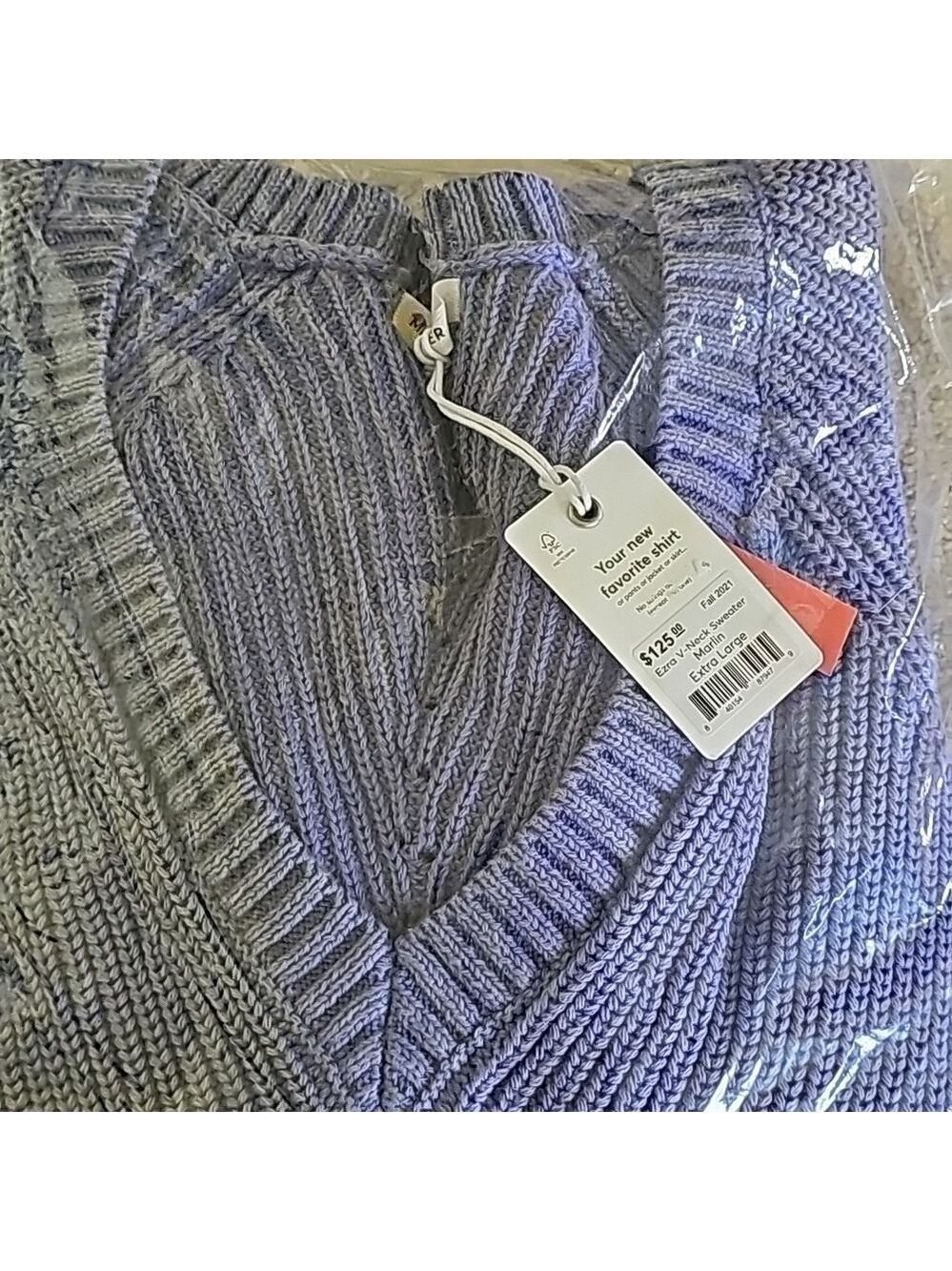 Marine Layer Ezra V Neck Sweater Marlin - Picture 8 of 8